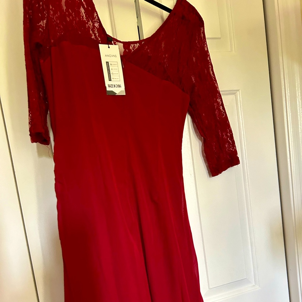 New Gorgeous Christmas or gala dress, long dark red, new with tags.